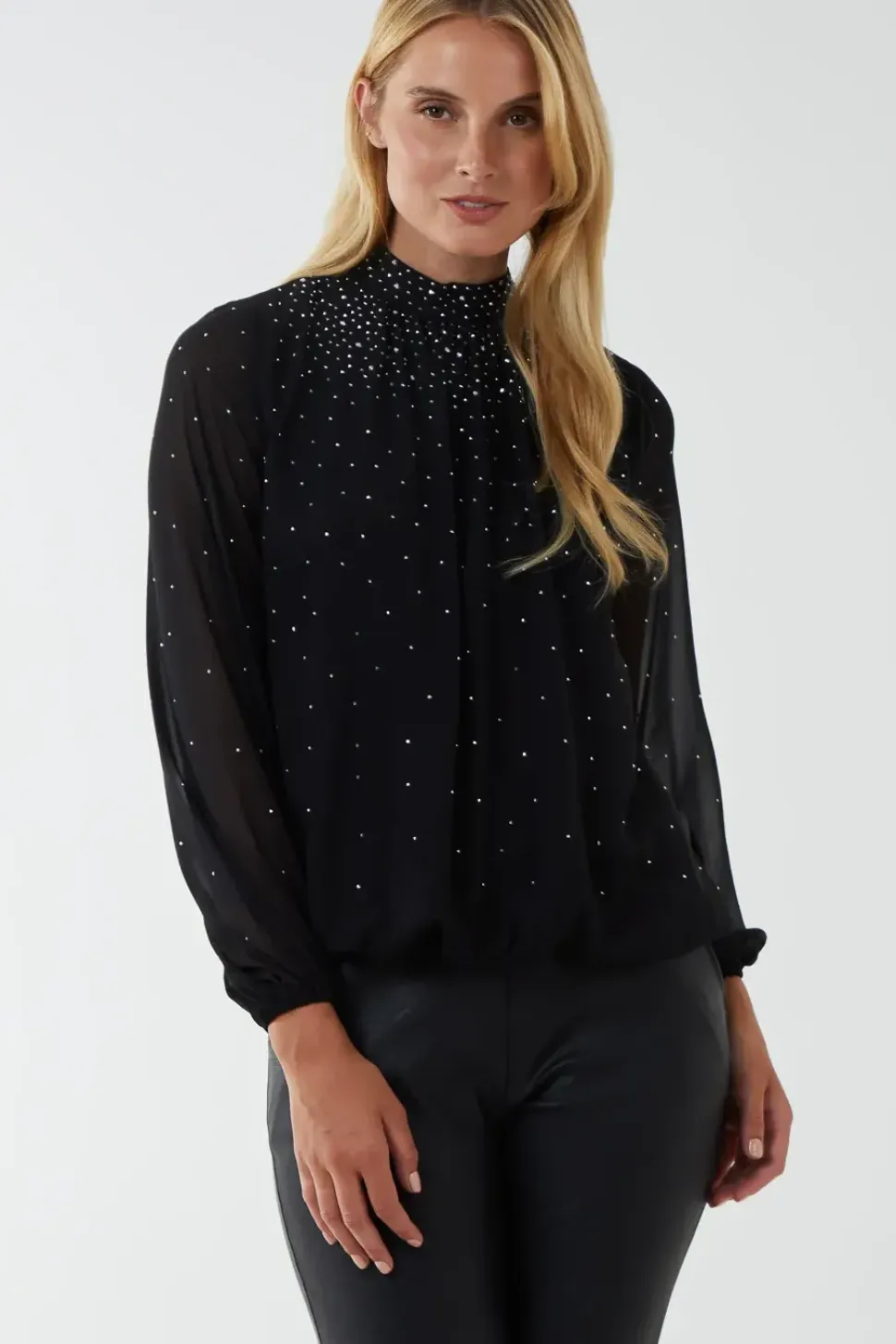 Ombre Diamante Puffball Top