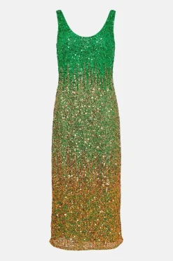 Ombre Sequin Midi Dress