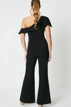 One Shoulder Ruffle Jumpsuit