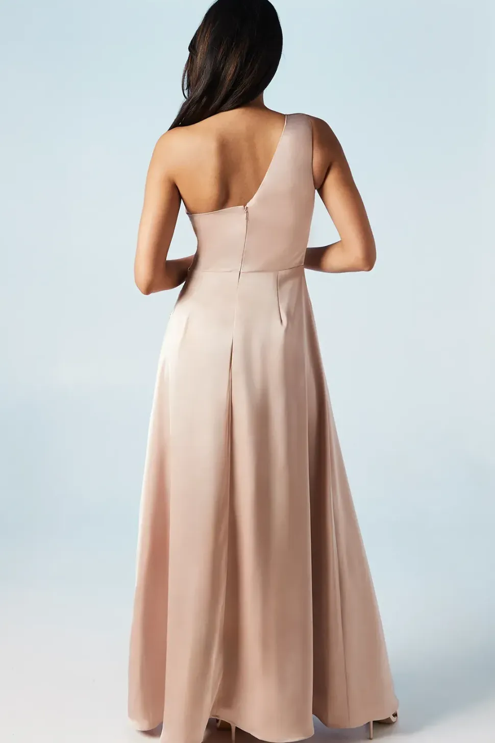 One Shoulder Satin Bridesmaids Dress