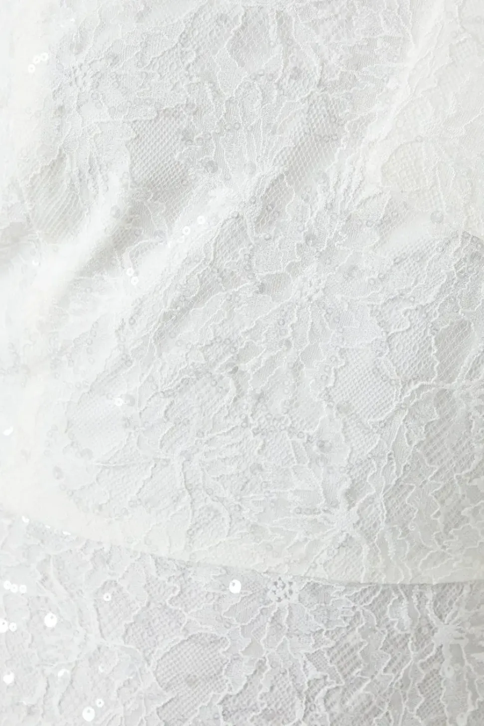 One Shoulder Statement Bow Sequin Lace Wedding Dress