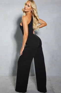 One Shoulder Structured Asymmetric Jumpsuit