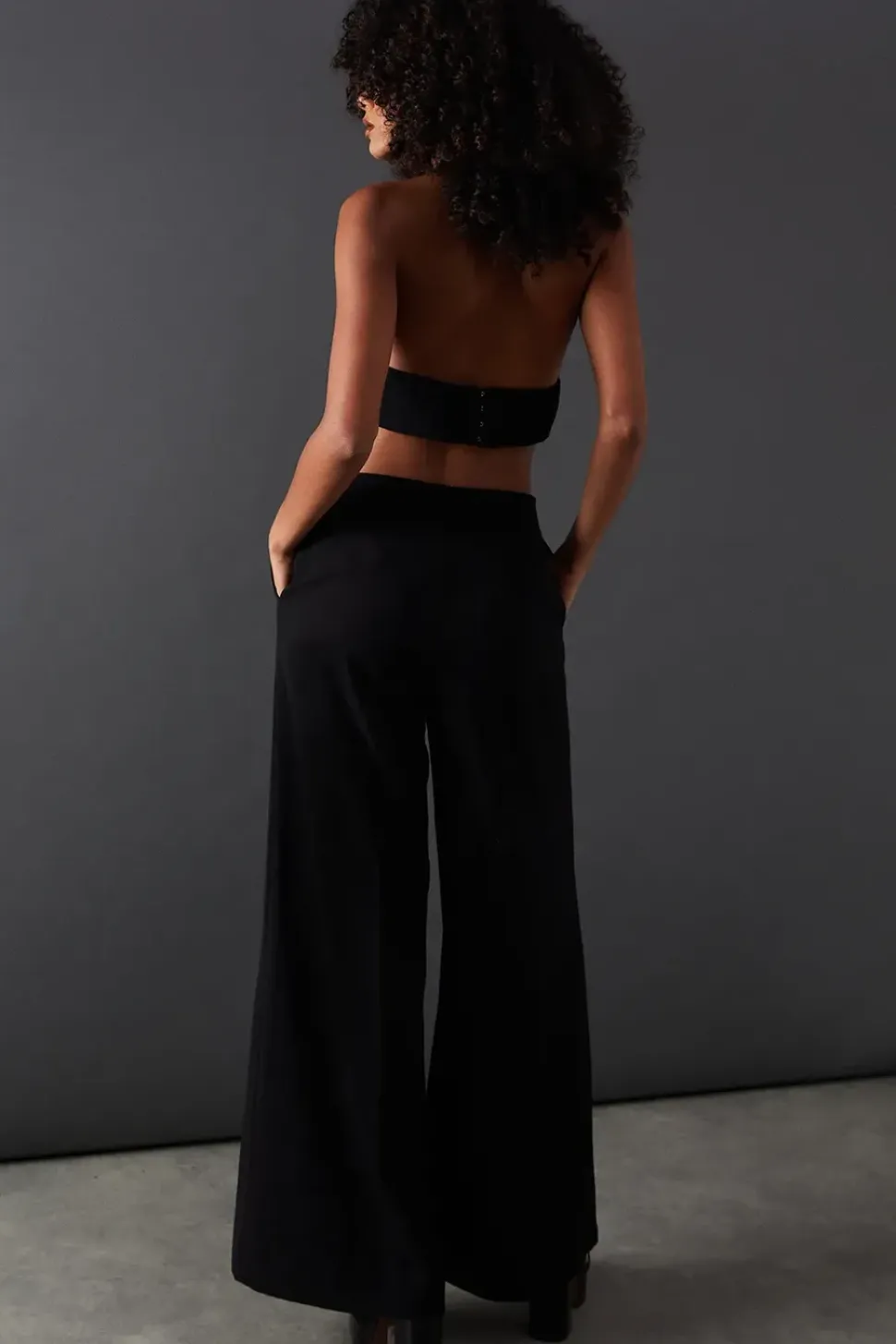 Open Back Halter Neck Wide Leg Jumpsuit