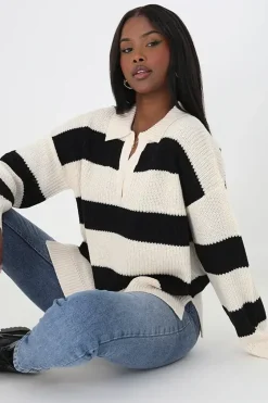 Open Collar Fisherman Knit Jumper