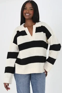 Open Collar Fisherman Knit Jumper