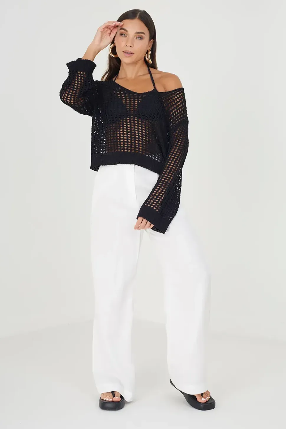 Open Knit Mesh Jumper