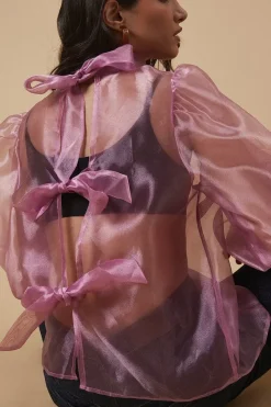 Organza Bow Back Blouse