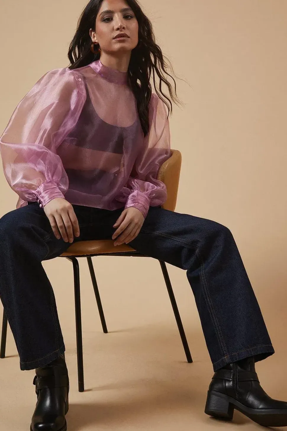 Organza Bow Back Blouse