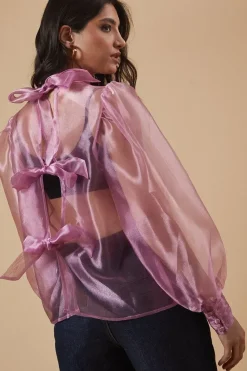 Organza Bow Back Blouse