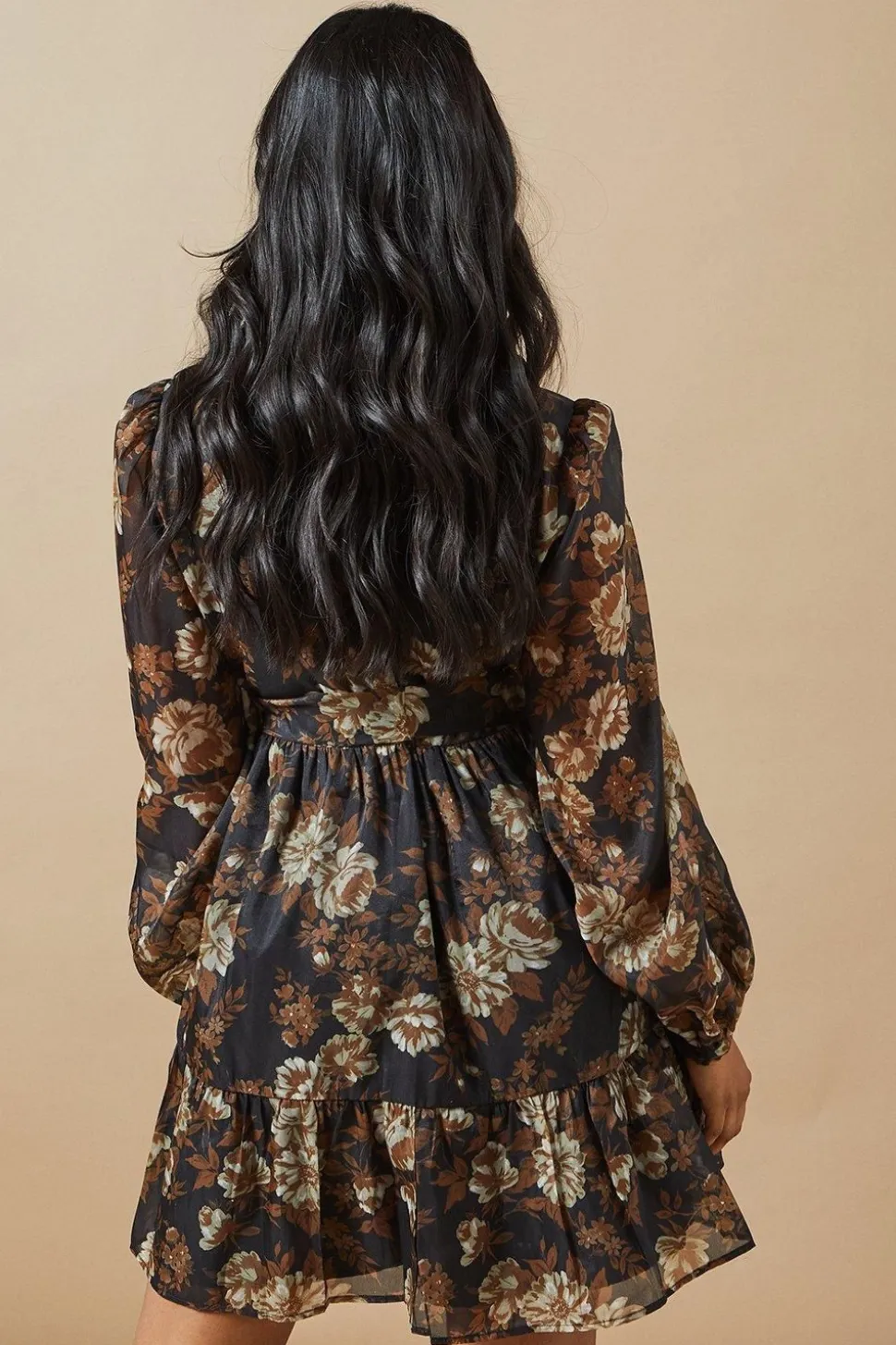Organza Collared Mini Dress
