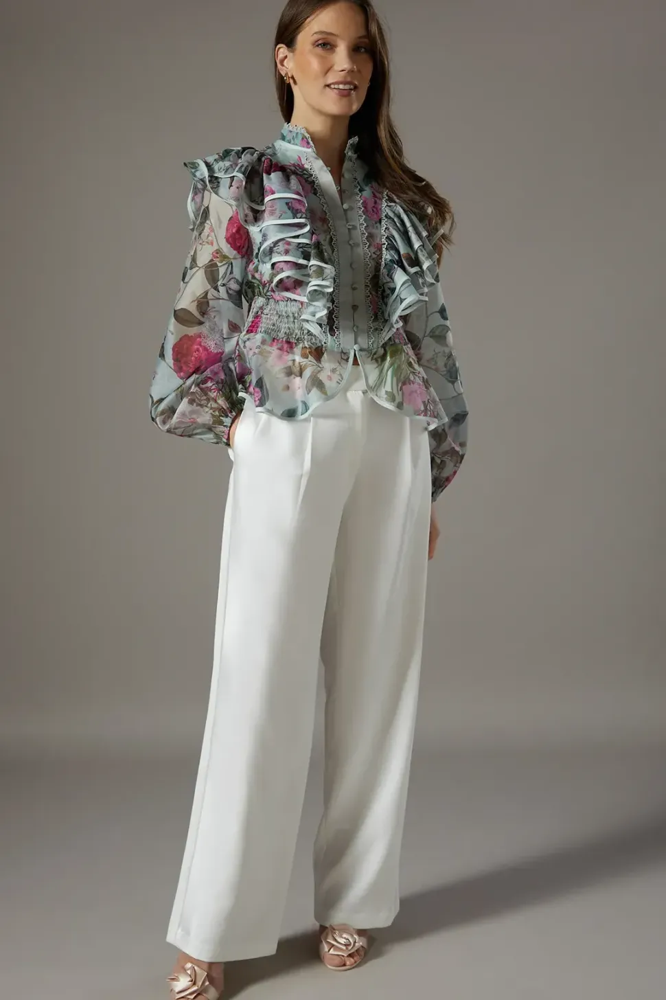 Organza Frill Trim Blouse