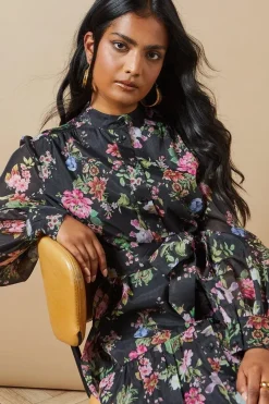 Organza Midi Shirt Dress