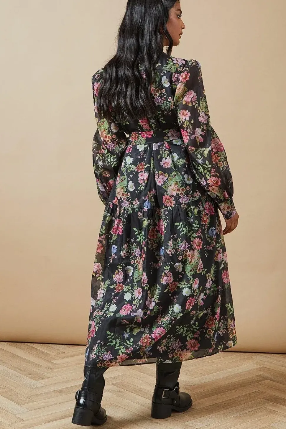 Organza Midi Shirt Dress