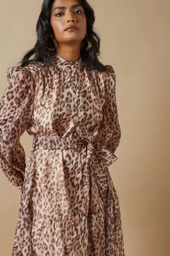 Organza Midi Shirt Dress