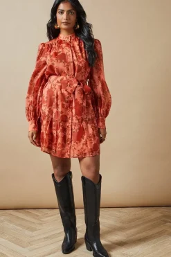 Organza Mini Shirt Dress