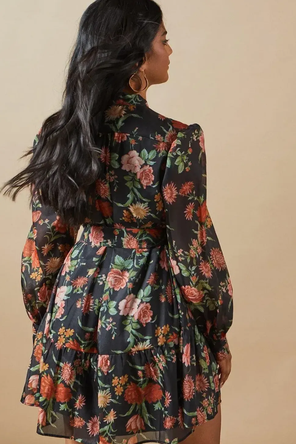Organza Mini Shirt Dress