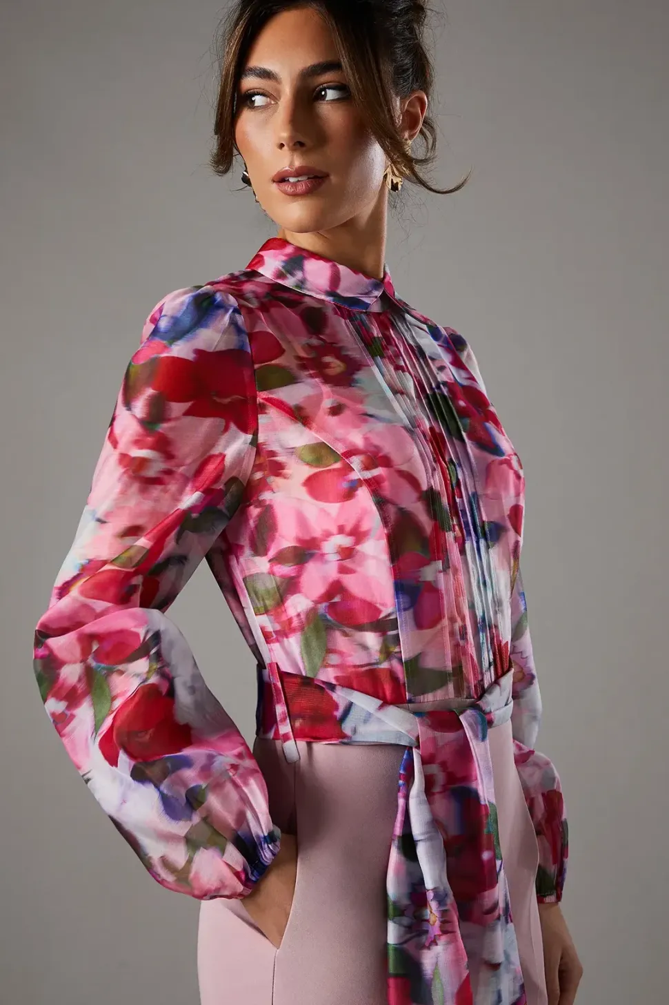 Organza Printed Bodice Jumpsuit