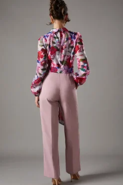 Organza Printed Bodice Jumpsuit