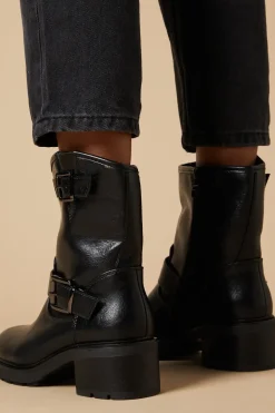 Oscar Buckle Detail Biker Boot