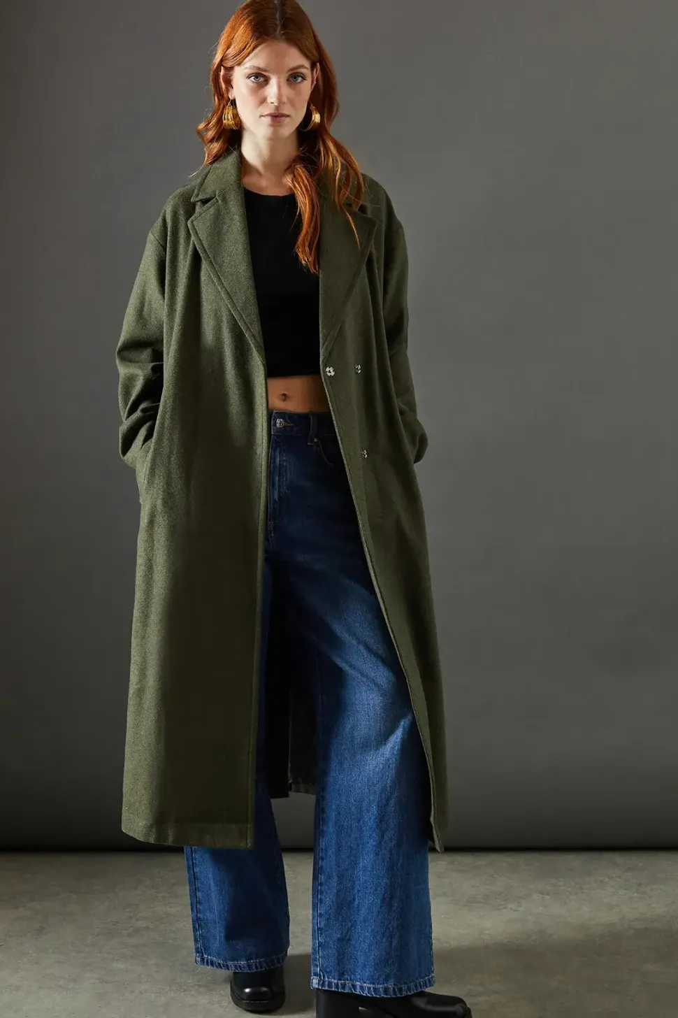Oversized Belted Wrap Coat
