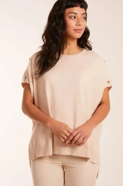 Oversized Button Shoulder Top