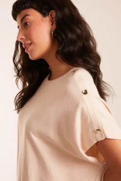 Oversized Button Shoulder Top