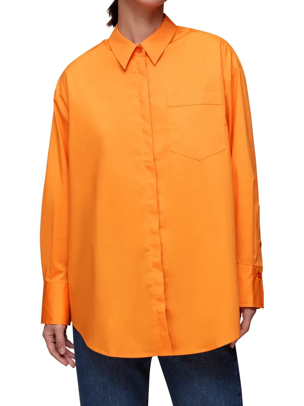Oversized Button Up Shirt-Plain