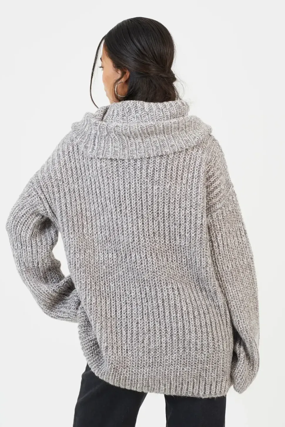 Oversized Fisherman Knit Roll Neck Jumper