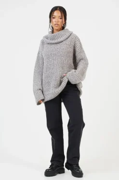 Oversized Fisherman Knit Roll Neck Jumper