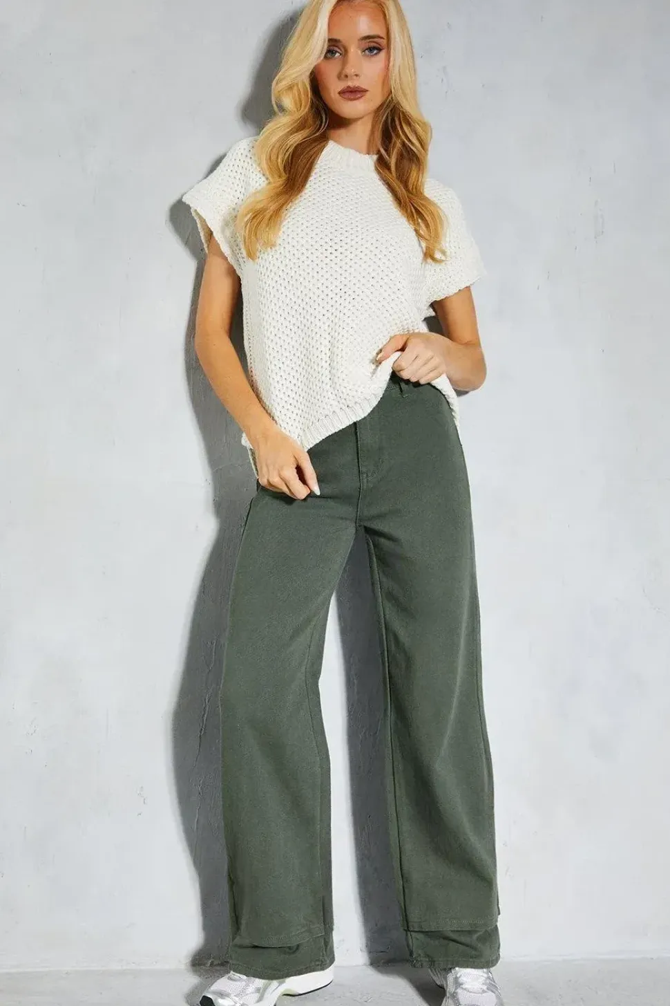 Oversized Folded Hem Detail Trouser