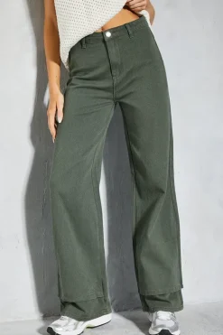 Oversized Folded Hem Detail Trouser