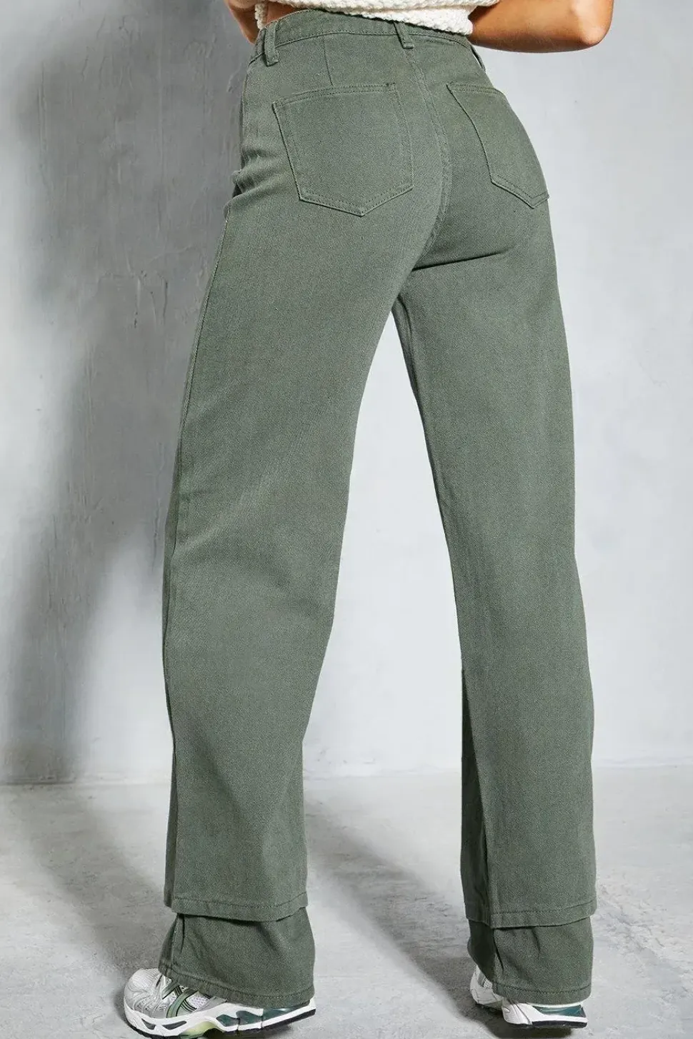 Oversized Folded Hem Detail Trouser