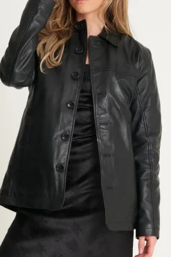 Oversized Leather Reefer