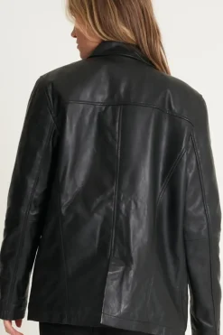 Oversized Leather Reefer