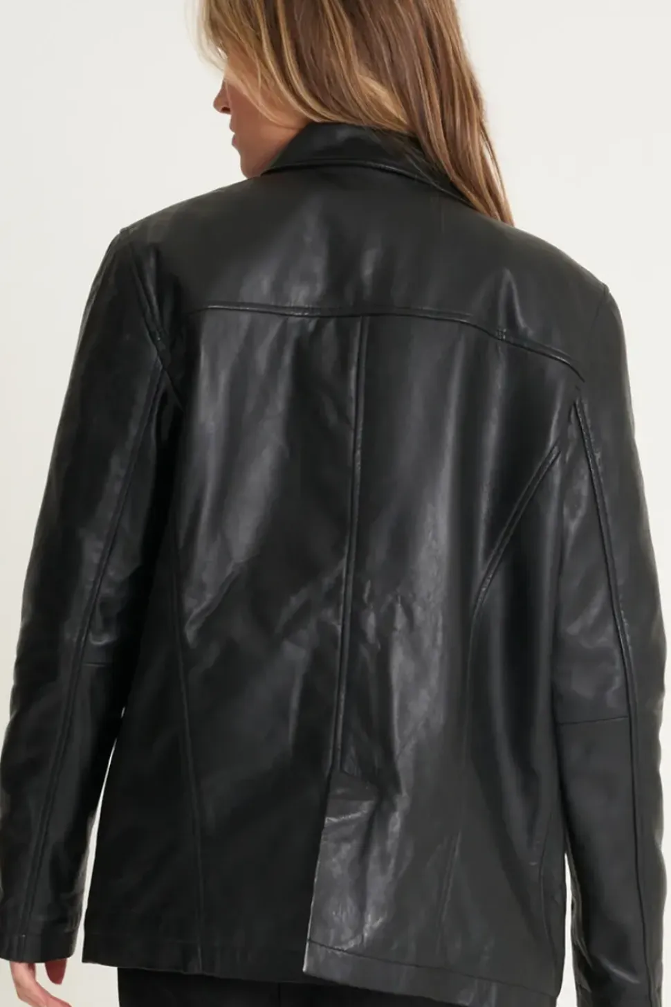 Oversized Leather Reefer