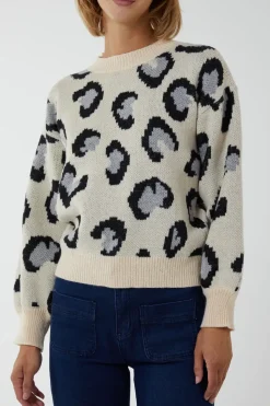 Oversized Leopard Print Jumper
