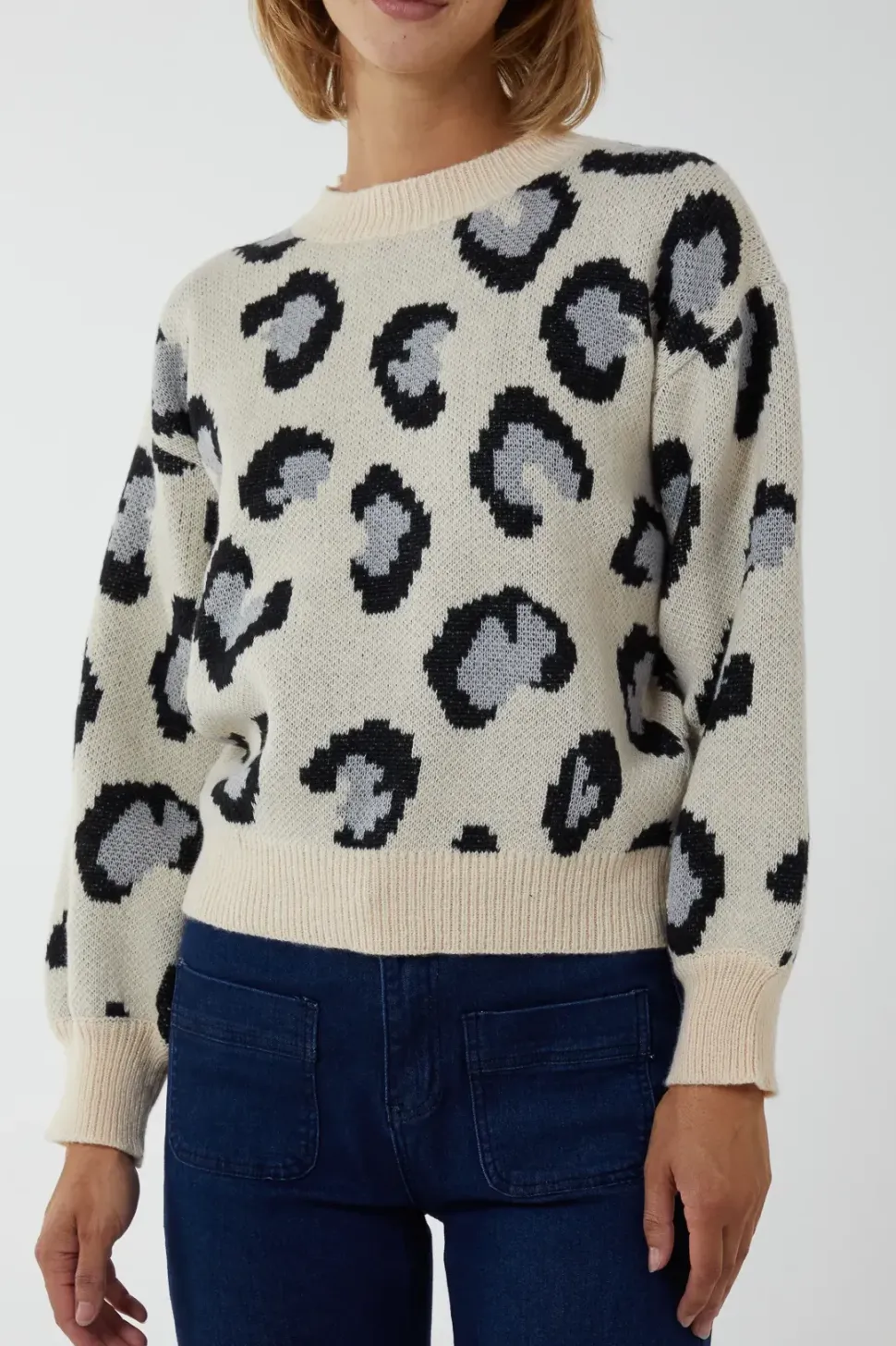 Oversized Leopard Print Jumper