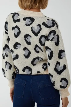 Oversized Leopard Print Jumper