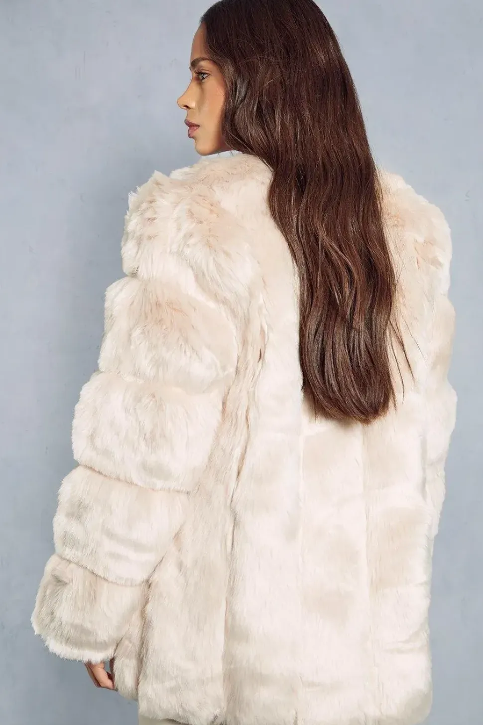 Oversized Luxe Panelled Faux Fur Coat