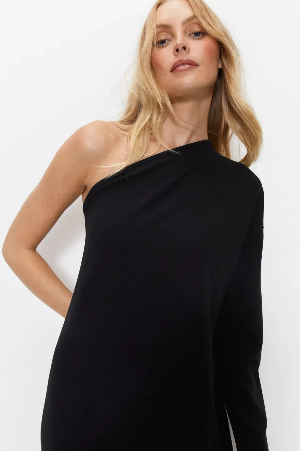 Oversized One Shoulder Detail Maxi Dress