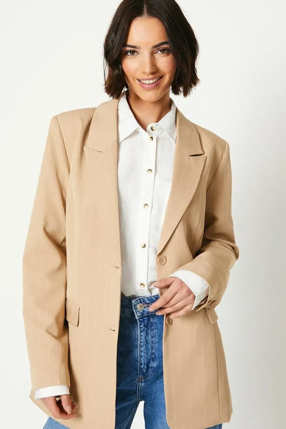 Oversized Pinstripe Blazer