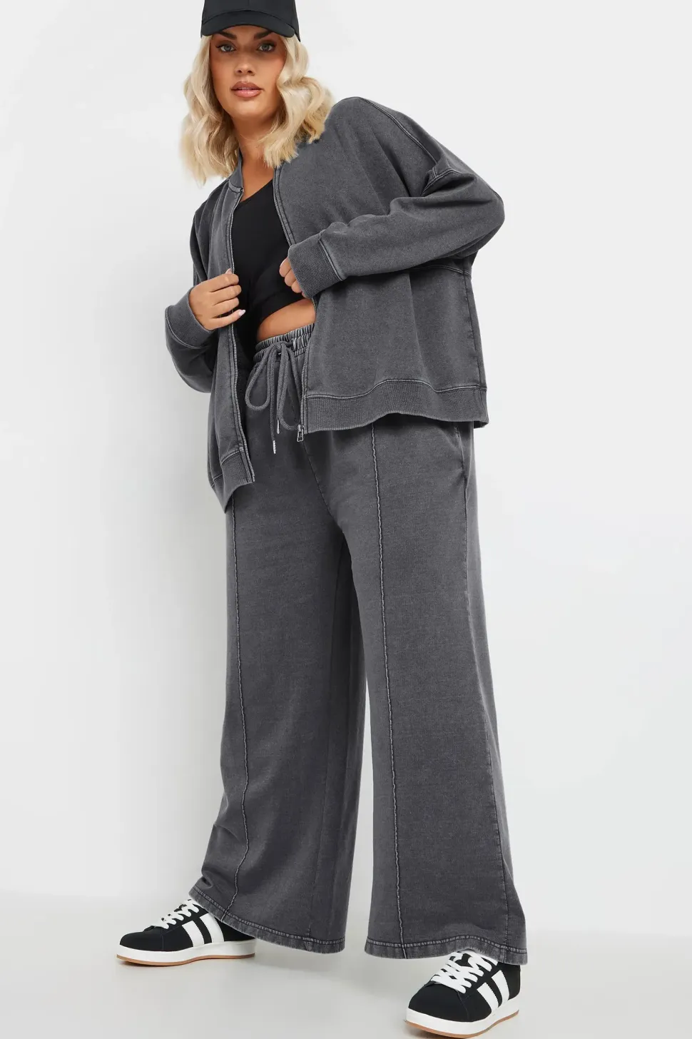 Oversized Sweat Bomber Jacket