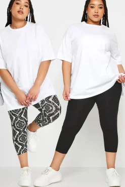 2 Pack Aztec Print Cropped Leggings
