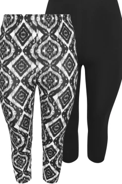 2 Pack Aztec Print Cropped Leggings