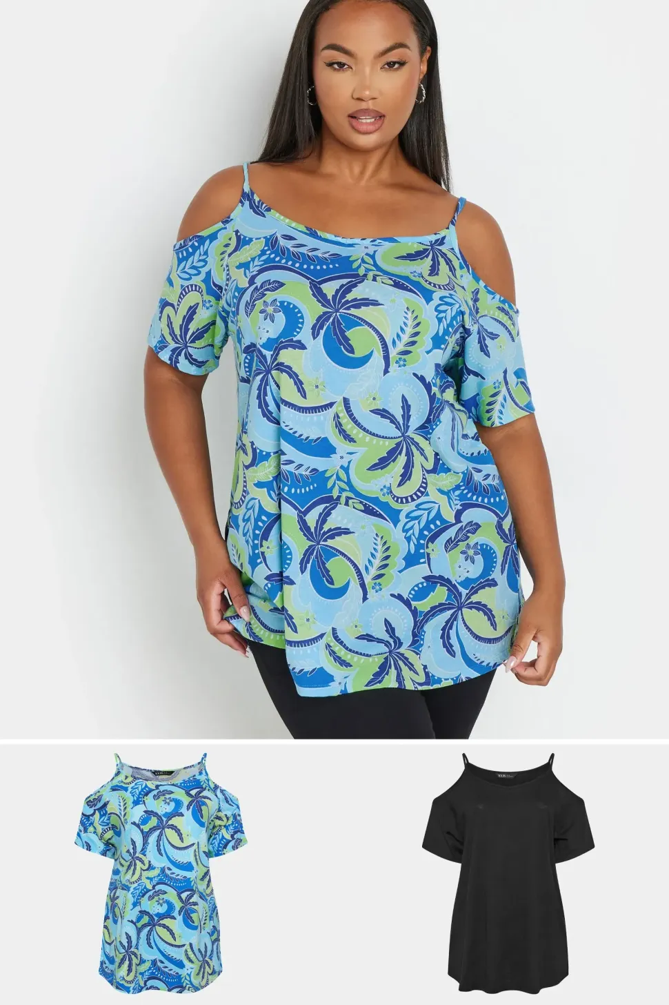 2 Pack Cold Shoulder Tops