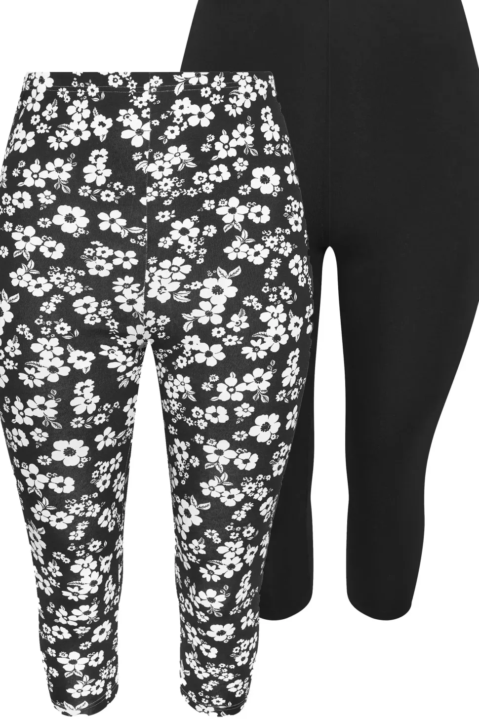 2 Pack Floral Print Cropped Leggings