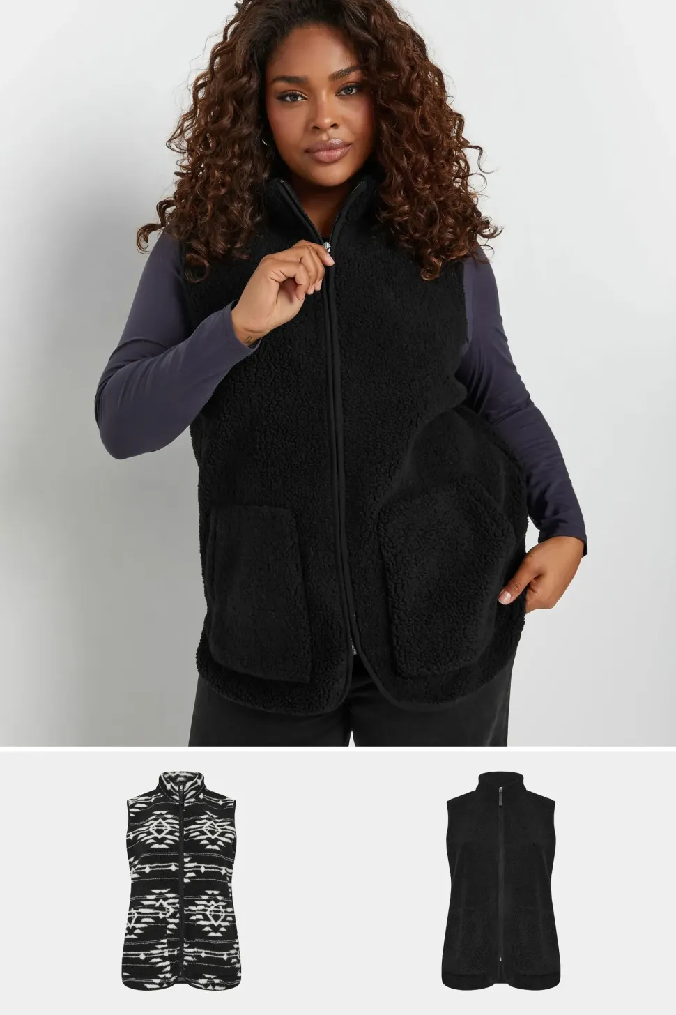 2 Pack Printed Teddy Borg Gilets