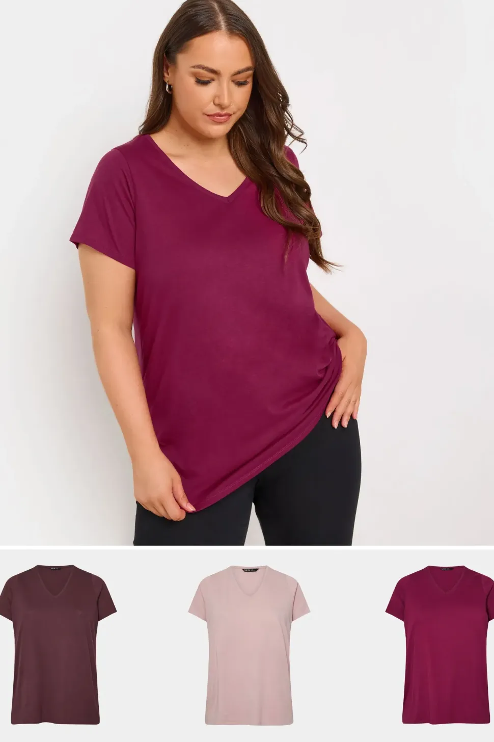 3 Pack V-Neck T-Shirts