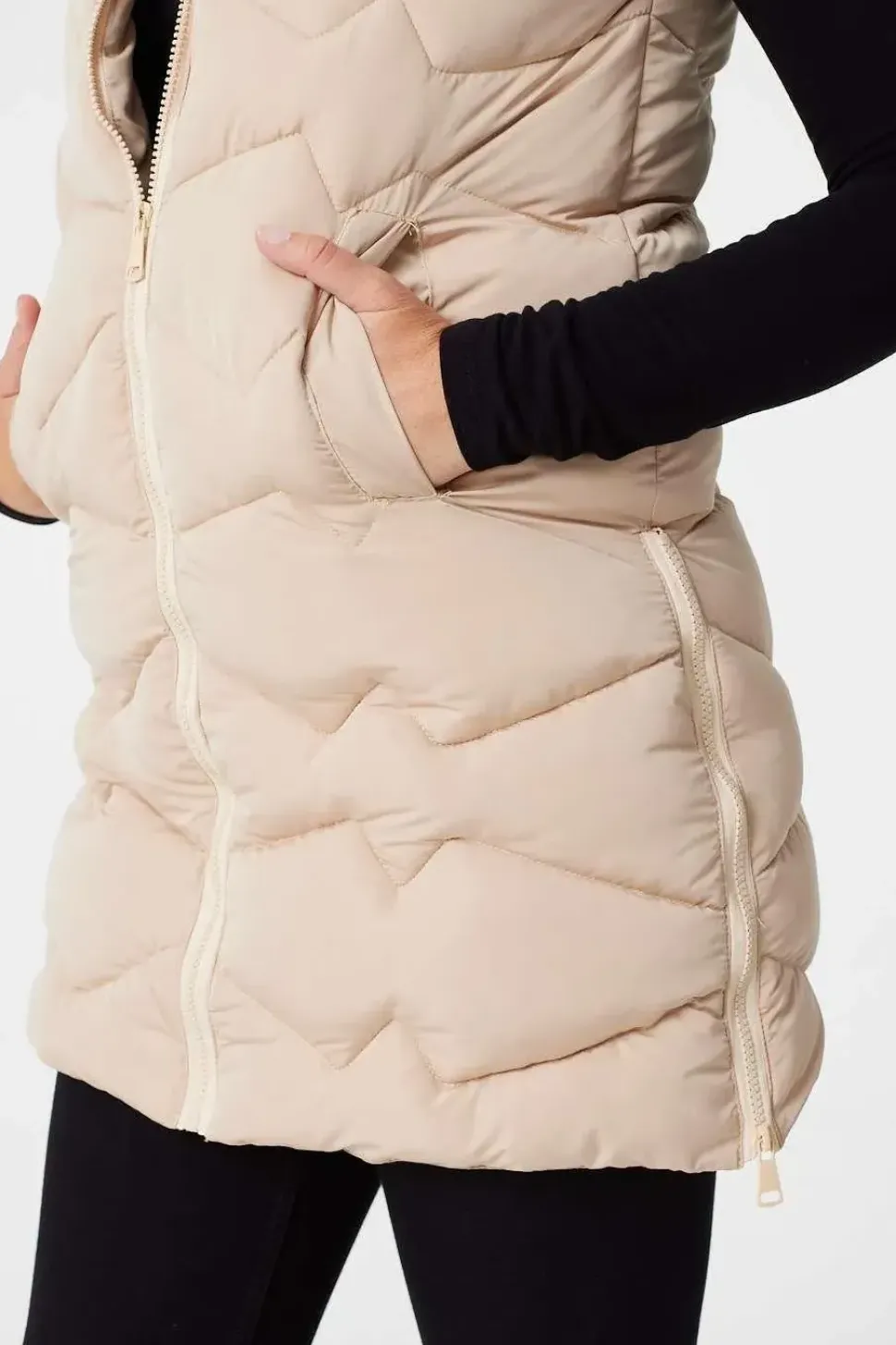 Padded Longline Gilet with Hood