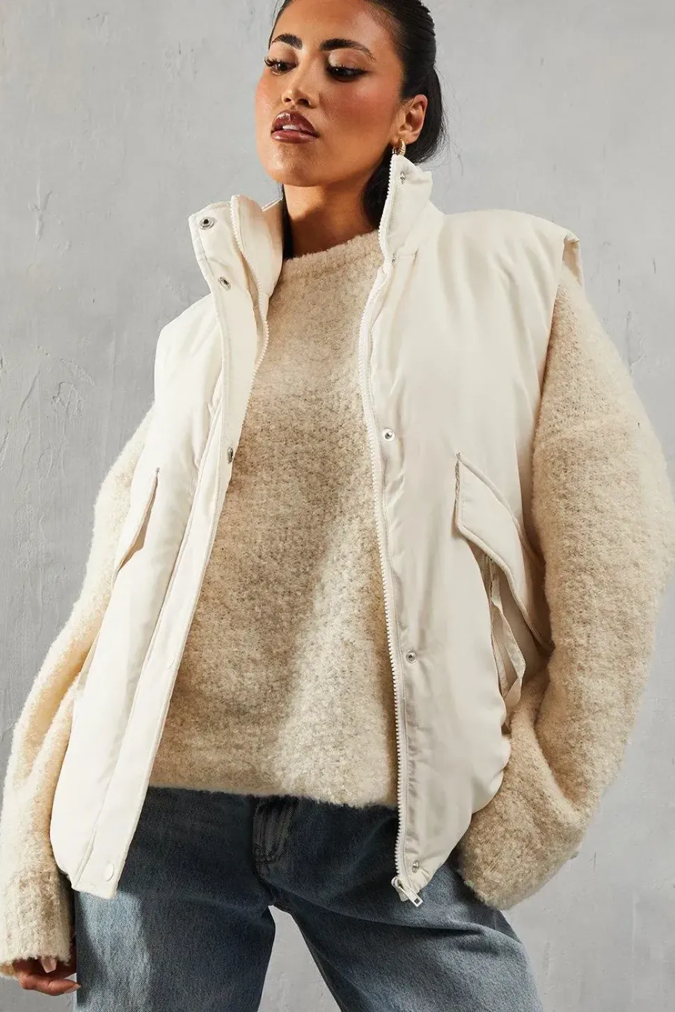 Padded Puffer Zip Pocket Gilet